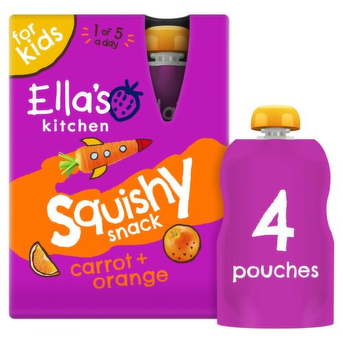 Ella's Kitchen Carrot & Orange Squishy Snack 3+ 4 Pack  (100 g)