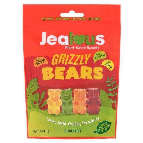 Jealous Sweets Lemon Apple Orange Strawberry Grizzly Bears Share Bag (125 g)