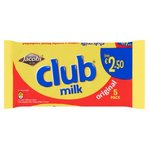 Jacob's Club Milk 5 Pack (22 g)