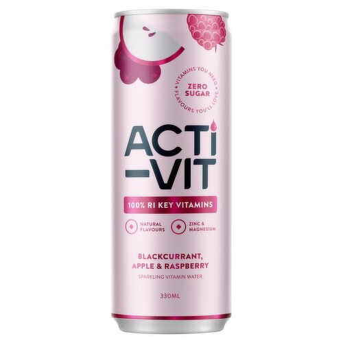 Acti-Vit Blackcurrant Apple & Raspberry Can (330 ml)