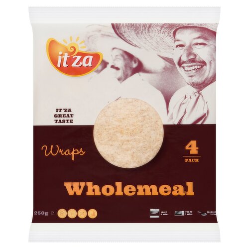 Itza Wholemeal Wraps 4 Pack (250 g)