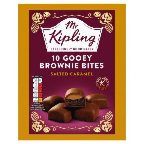 Mr Kipling Salted Caramel Gooey Brownie Bites 10 Pack (137 g)