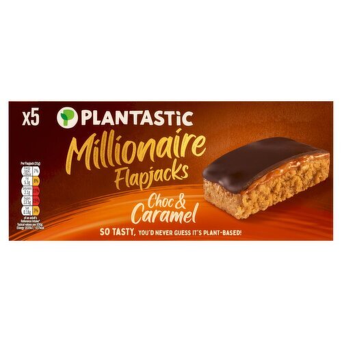 Plantastic Choc & Caramel Millionaire Flapjacks Slices 5 Pack (165 g)