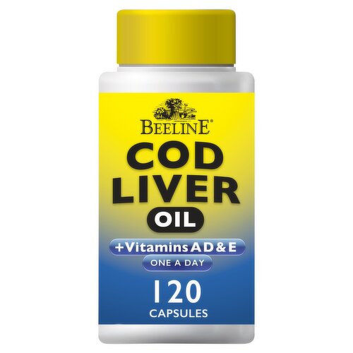 Beeline Cod Liver Oil +Vitamins A D E Capsules (120 Piece)