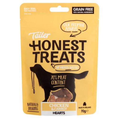 Tailer Honest Treats Chicken & Carrot Hearts (70 g)