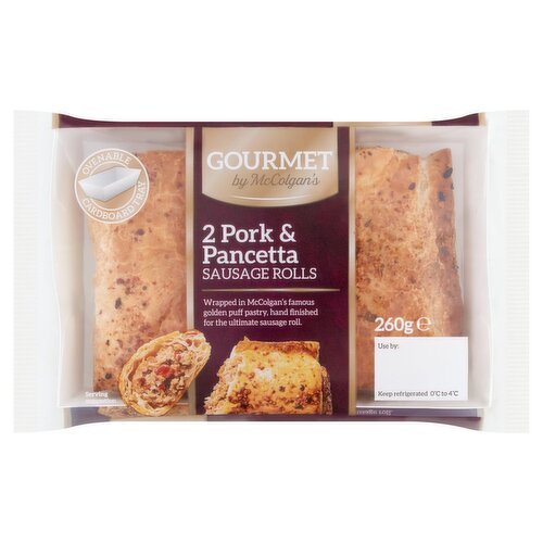 Gourmet by McColgan's Pork & Pancetta Sausage Roll 2 Pack (260 g)