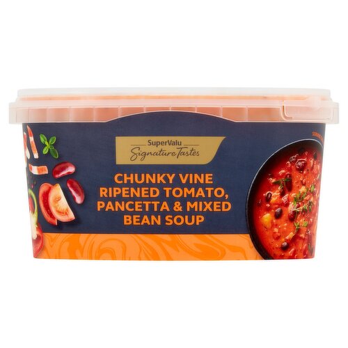 SuperValu Signature Tastes Chunky Vine Ripened Tomato Pancetta & Mixed Bean Soup (400 g)