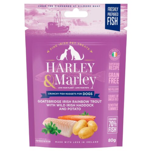 Harley & Marley Superior Fish Based Nutrition Dog Treats Crunchy Fish Nuggets (80 g)