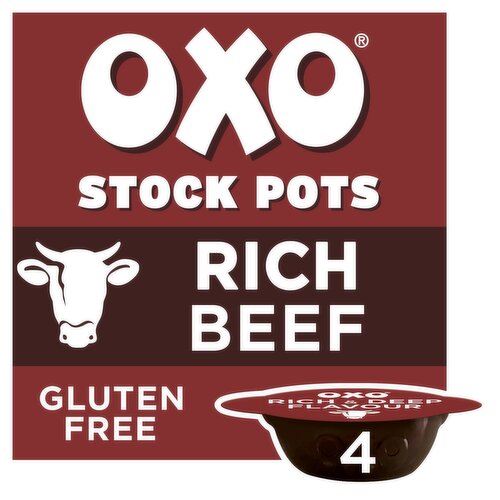 Oxo Rich Beef with Rosemary & Onion Stock Pots 4 Pack (20 g)