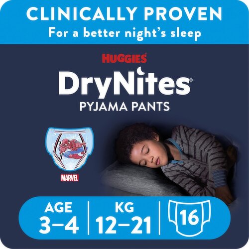 Huggies DryNites Pyjama Pants Boy 3-4 Years (16 Piece)