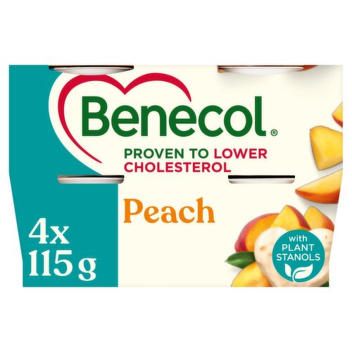 Benecol Peach Yogurt Pot 4 Pack (115 g)