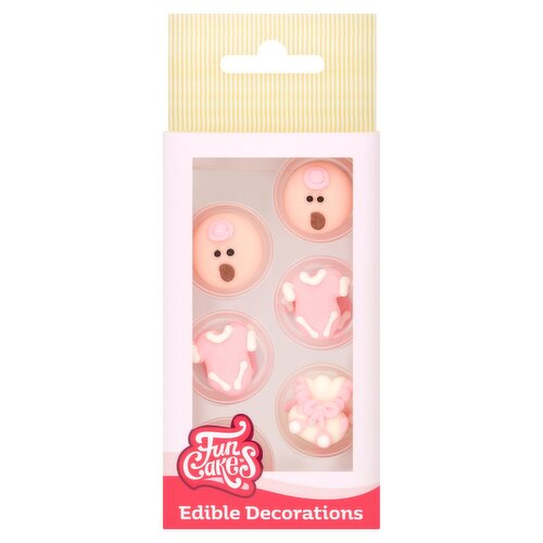 FunCakes Baby Pink Sugar Decorations 12 Piece (1 Piece)