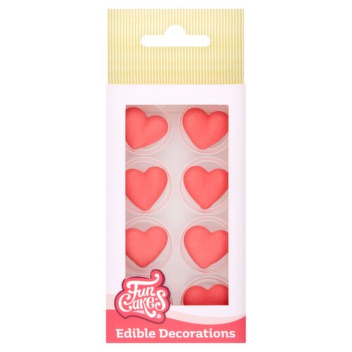 FunCakes Red Hearts Sugar Decorations (1 Piece)