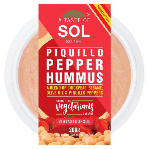 A Taste of Sol Piquillo Pepper Hummus (200 g)