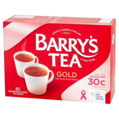 Barry's Tea Gold Blend Cancer Awareness Teabags 80 Pack (250 g)