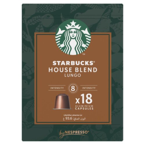 Starbucks Lungo House Blend Nespresso Coffee Capsules 18 Pack (93.6 g)