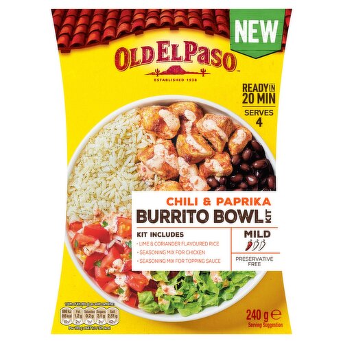 Ole El Paso Chilli & Paprika Mild Burrito Bowl Kit (240 g)