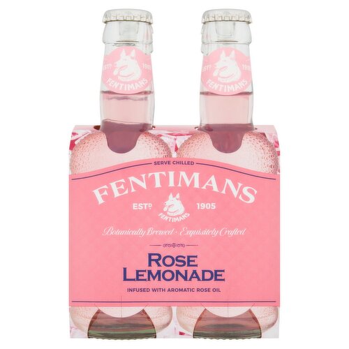 Fentimans Rose Lemonade Glass Bottle 4 Pack (200 ml)