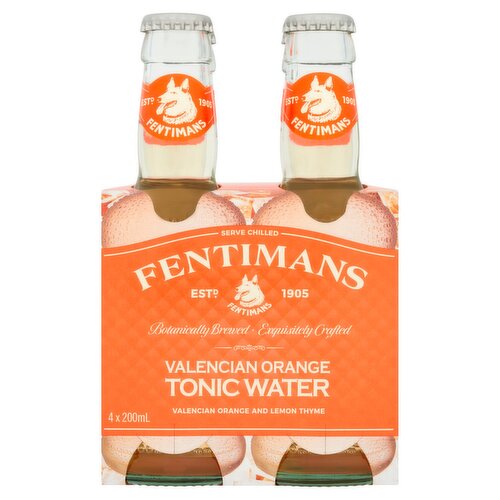 Fentimans Valencia Orange Tonic Water Glass Bottle 4 Pack (200 ml)