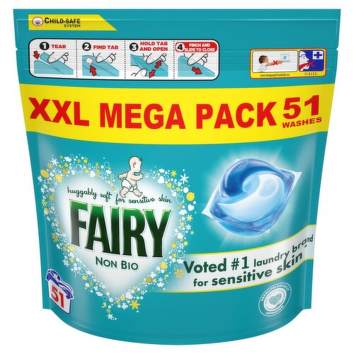 Fairy Non Bio Pods 51 Wash XXL Mega Pack (51 Piece)