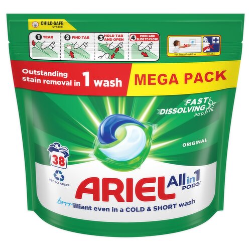 Ariel All in 1 Original Pods 38 Wash (38 Piece)