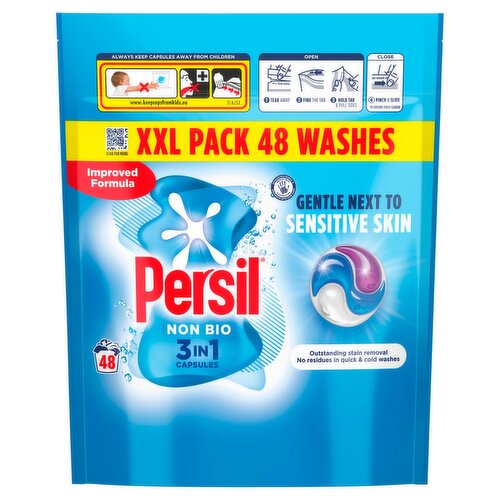 Persil Non Biological Sensitive Skin 3in1 Capsules 48 Wash XXL Pack (48 Piece)