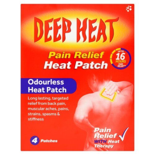 Deep Heat Odourless Pain Relief Heat Patch (4 Piece)