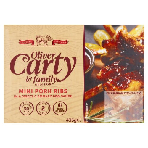 Oliver Carty Sweet & Smoky BBQ Sauce Mini Pork Ribs (435 g)