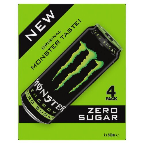 Monster Original Zero Sugar Can 4 Pack (500 ml)