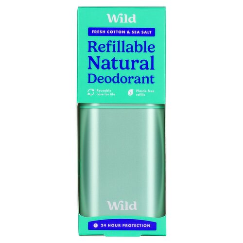 Wild Fresh Cotton & Sea Salt Refillable Natural Deodorant Starter Pack (40 g)