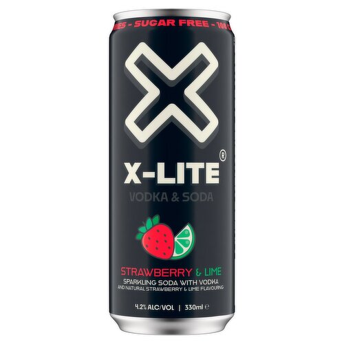 X-Lite Strawberry & Lime Vodka & Soda Can (330 ml)