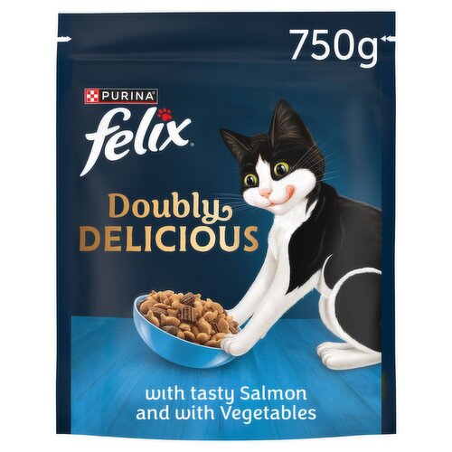 Felix Doubly Delicious Salmon with Vegetables Dry Cat Food (750 g)