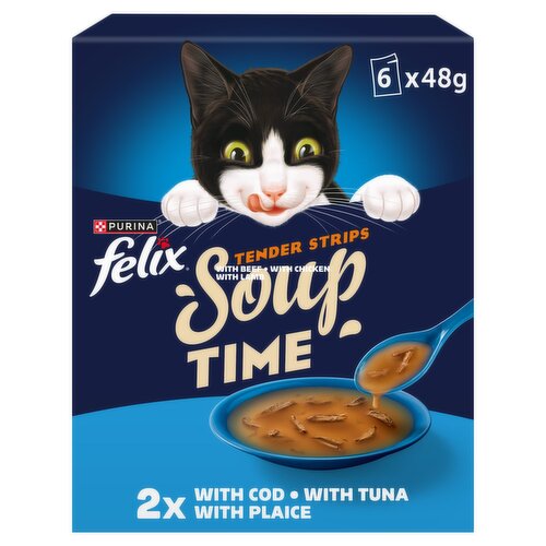 Felix Soup Tender Strips Fish Selection Cat Food 6 Pack (48 g)