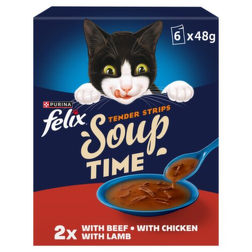 Felix Soup Tender Strips Selection Cat Food 6 Pack (48 g)