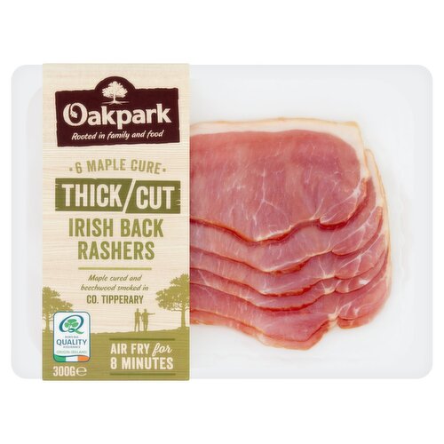 Oakpark Maple Cure Thick Cut Irish Back Rashers 6 Pack (300 g)