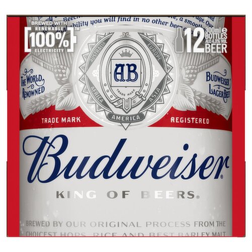 Budweiser Beer Bottle 12 Pack (300 ml)