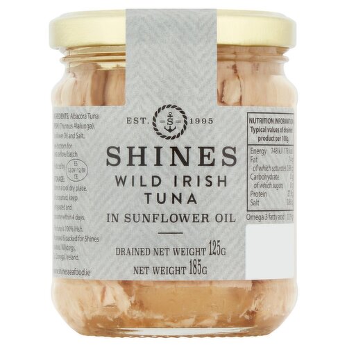 Shines Wild Irish Tuna in Sunflower Oil (185 g)