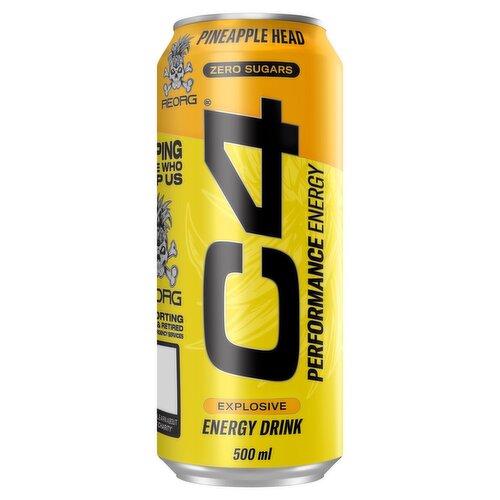 C4 Pineapple Head Energy Drink Can (500 ml)