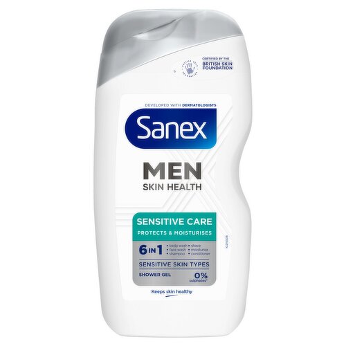 Sanex Men Sensitive Care 6in1 Shower Gel (400 ml)