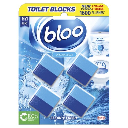 Bloo Original Blue 2in1 Toilet Blocks 4 Pack (200 g)