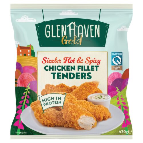 Glenhaven Gold Sizzler Hot & Spicy Irish Chicken Fillet Tenders (420 g)