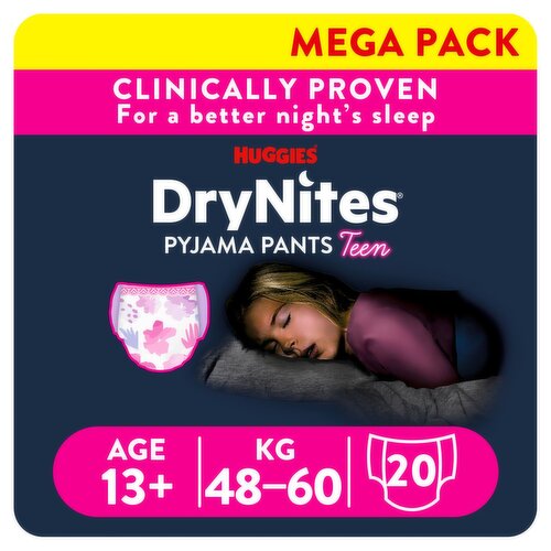 Huggies DryNites Pyjama Pants Teen Girl Age 13+ (20 Piece)