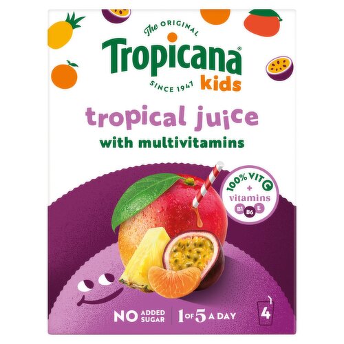 Tropicana Kids Tropical Fruit Juice 4 Pack (150 ml)
