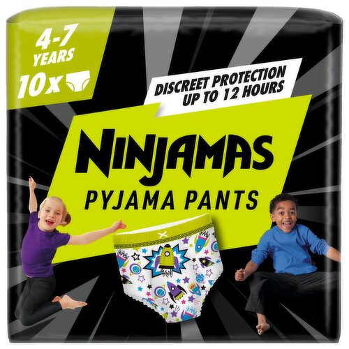 Ninjamas Spaceship Pyjama Pants 4-7 Year (10 Piece)