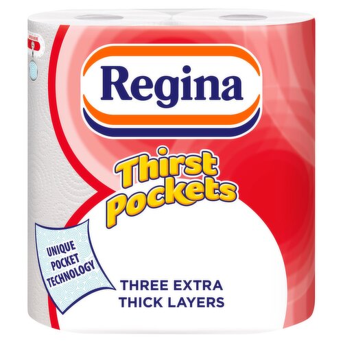 Regina Thirst Pockets Red Kitchen Towel (2 Roll)