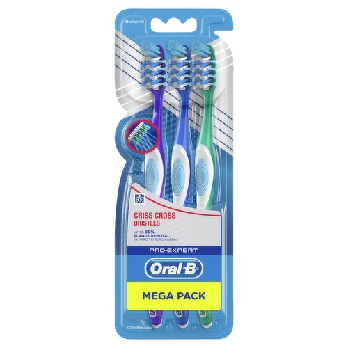 Oral-B Pro Expert Criss Cross 40 Medium Toothbrush Mega Pack (3 Piece)