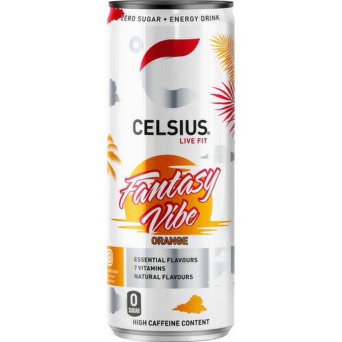 Celsius Fantasy Vibe Orange Energy Drink Can (355 ml)