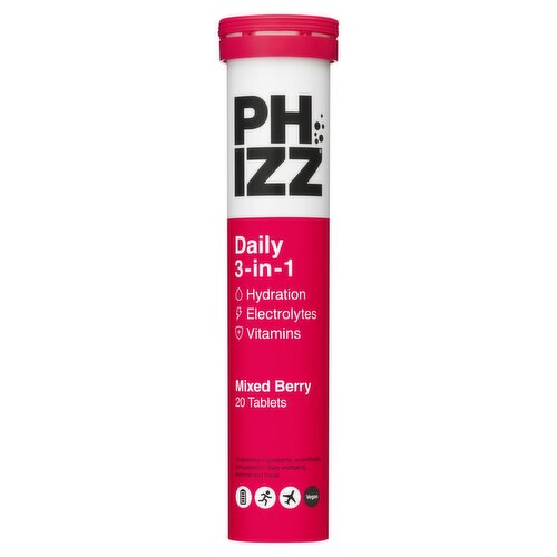 Phizz Mixed Berry 3 In 1 Formula Tablets (20 Piece)