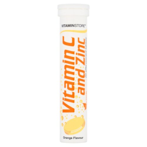Vitamin Store Orange Flavour Vitamin C & Zinc Effervescent Tablets (20 Piece)