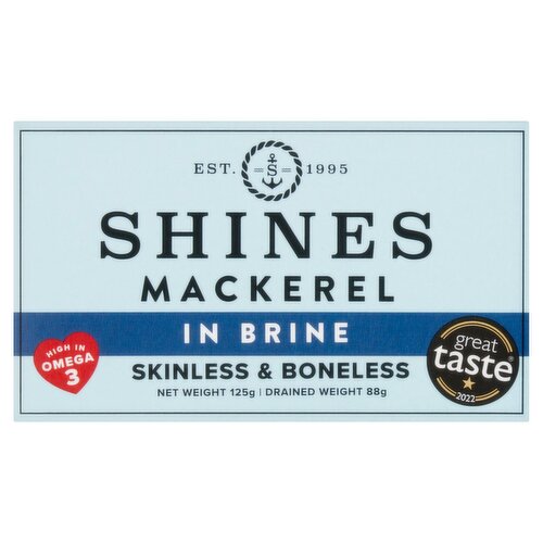 Shines Irish Mackerel Skinless & Boneless in Brine (125 g)